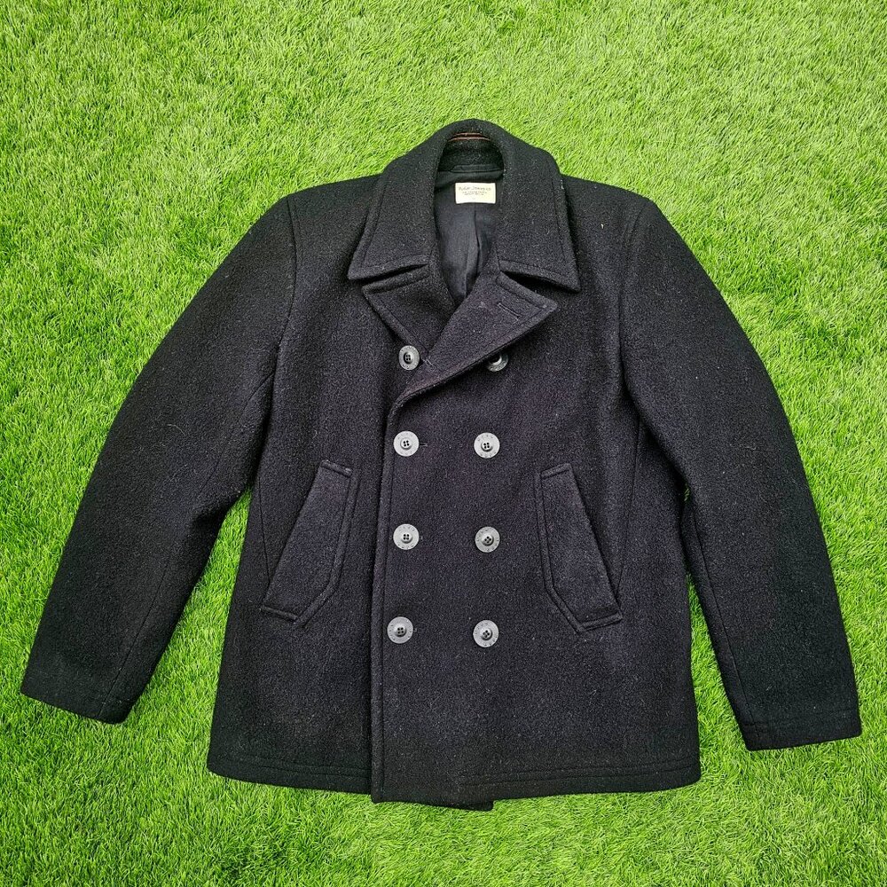 Nudie Jean - Black Wool Peacoat Coat Jacket - Size Large